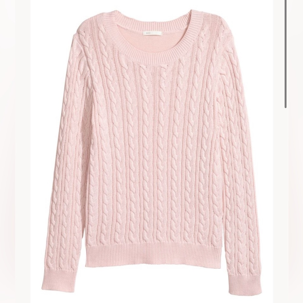Light pink, woven sweater, women’s size M